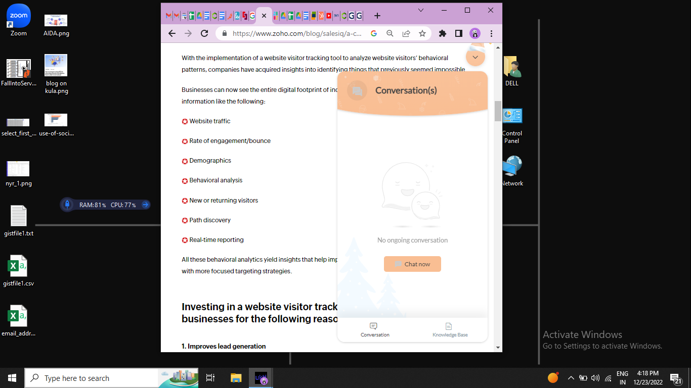 live chat zoho